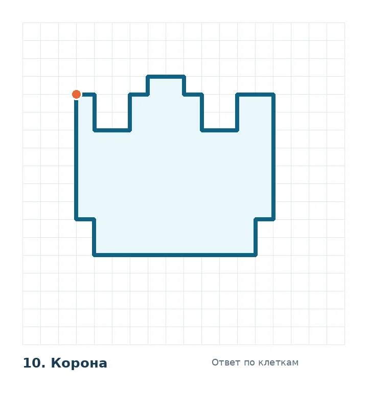 Правильный рисунок графического диктанта: Корона